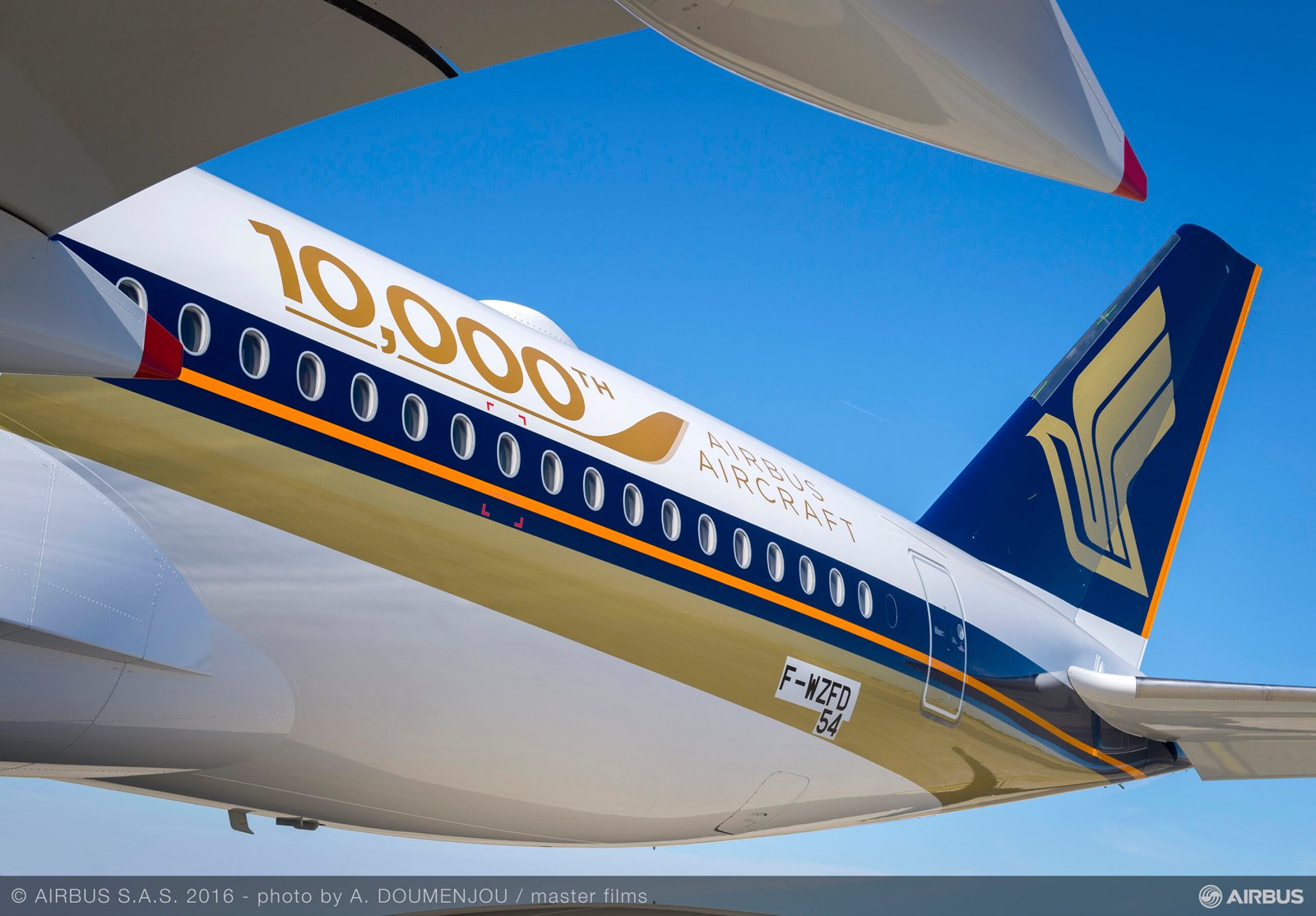 El avión número 10.000 de Airbus fue un A350 que ha sido entregado a Singapore Airlines. Foto: Airbus